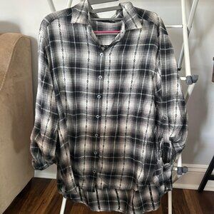 Black and White Flannel Blouse